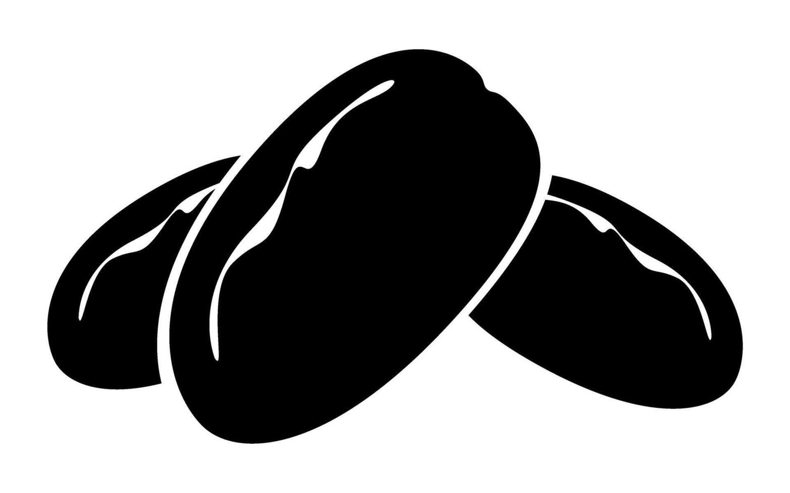 Sweet Dates Fruit Black Silhouette vector