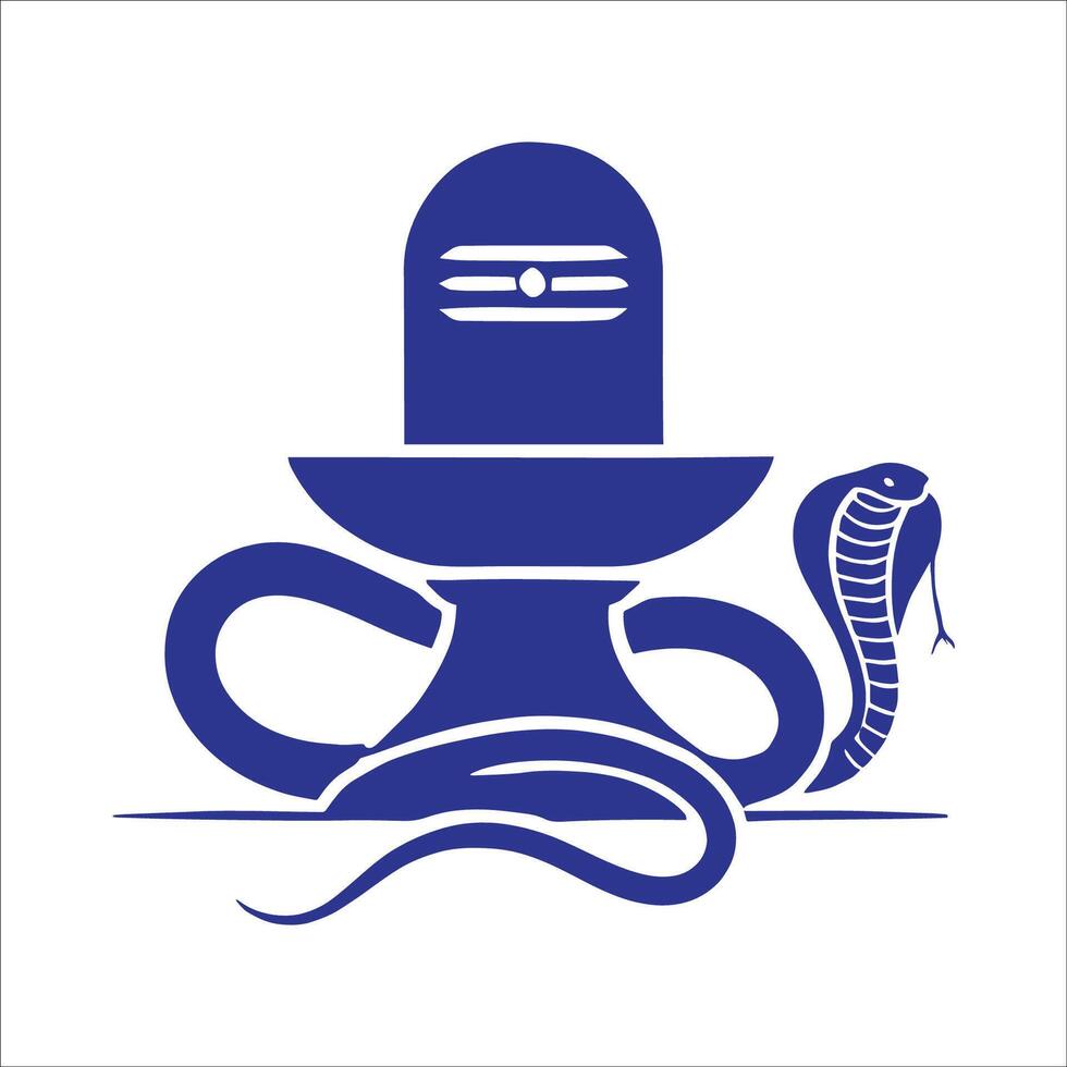 Happy Maha Shivratri With Shiva Lingam Design Silhouette On White Background A vector