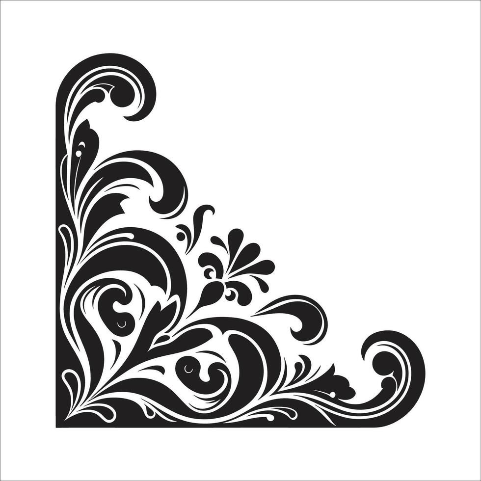 Corner Border set, corner style art Symbol Icon Design Silhouette On White Background vector