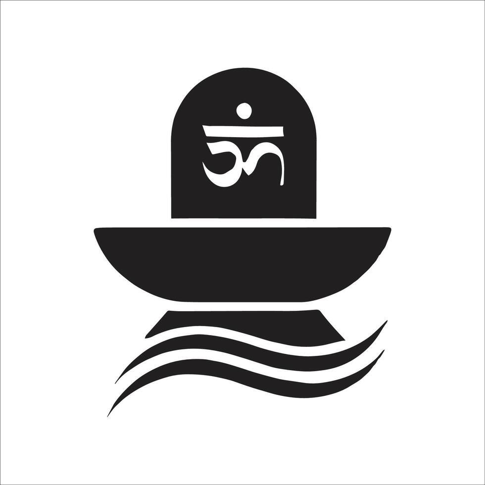 Indian Festival Maha Shivratri with Lord Shiva Lingam Design vector
