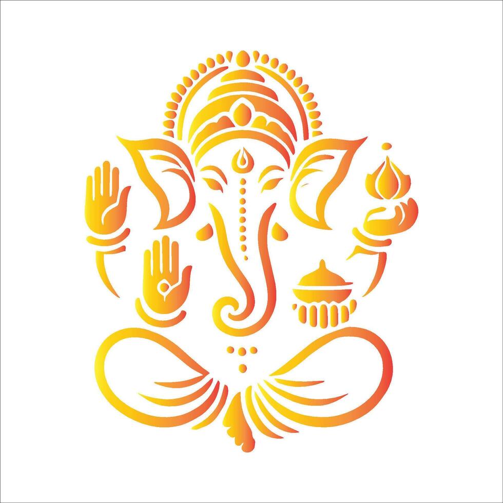 A Ganpati Bappa Ganesh Chaturthi Festival For Lord Ganesha Design Silhouette On White Background vector