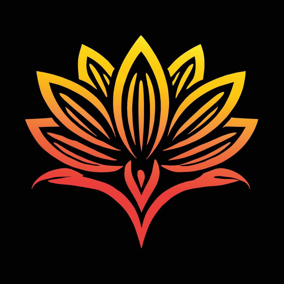 A flower with red and orange colors on a black background vector
