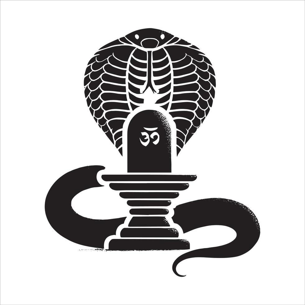 The cobra is sitting on a pillar with a buddha on top vector