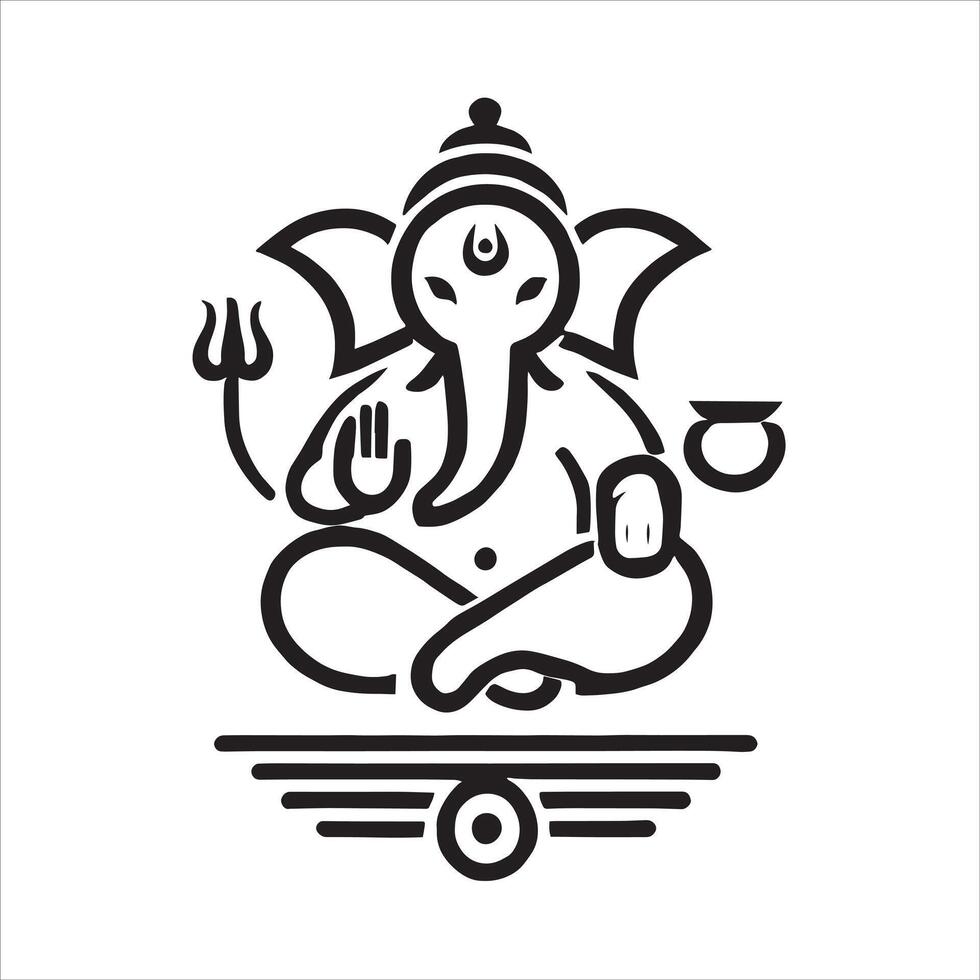 Lord ganesh icon illustration vector