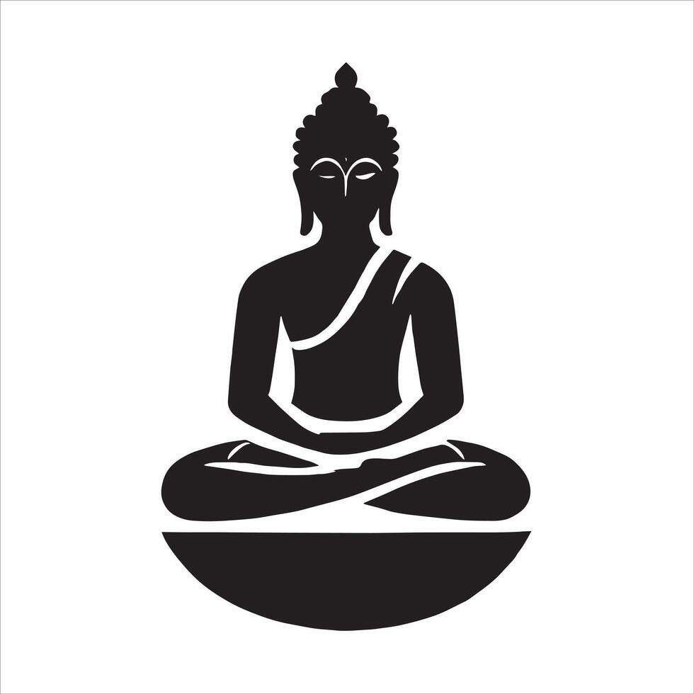 Buddha meditation icon on white background vector