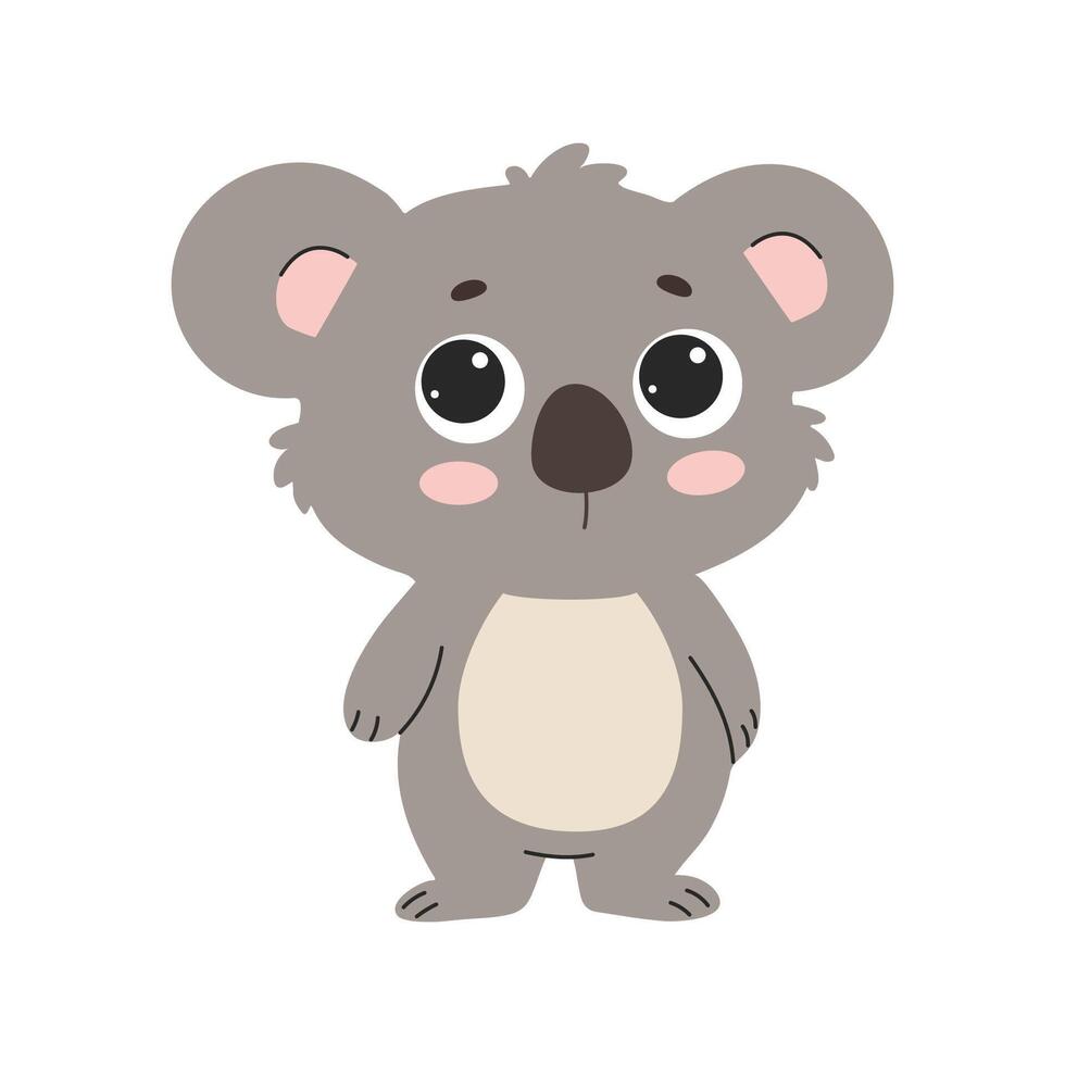 WebCute cartoon koala. Children's Illustration. illustration in a flat style. vector