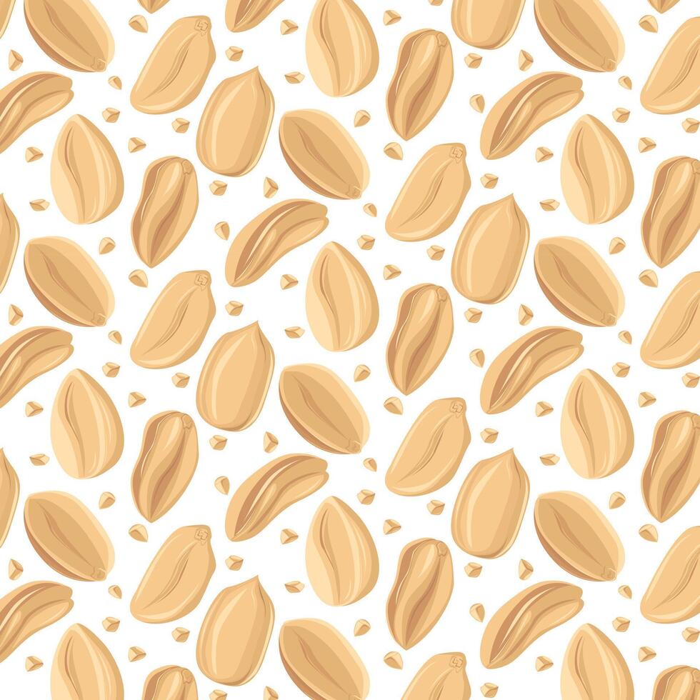 Seamless pattern peanuts. For design projects, food packaging, advertising, or creating educational materials, ideal for use in food-related branding, health-conscious products vector