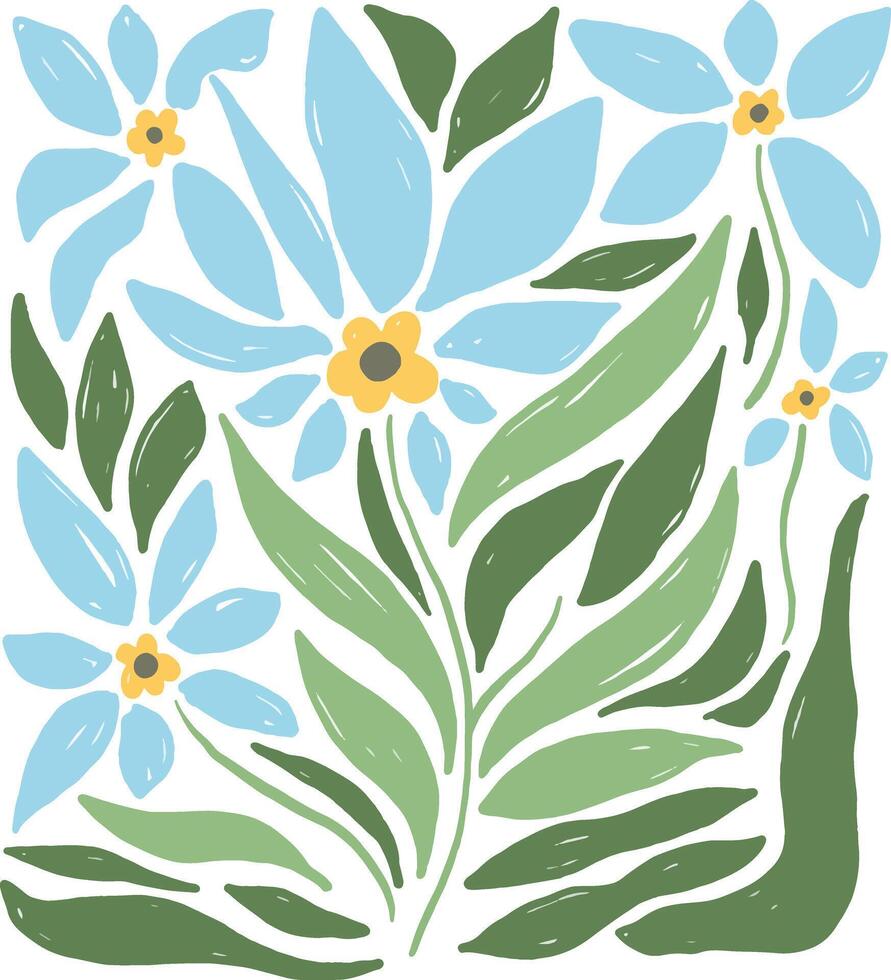 Illustration of Flowers and leaves design for templates, watercolor style. vector