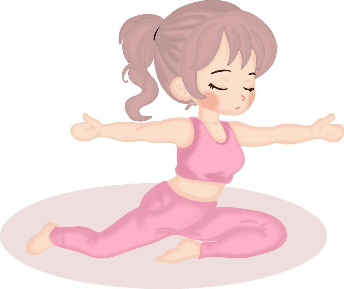 the girl doing yoga pose illustration vector