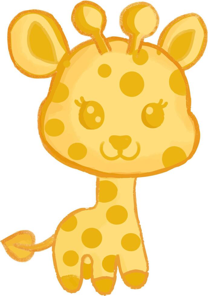 Cute Giraffe Character with Big Eyes vector