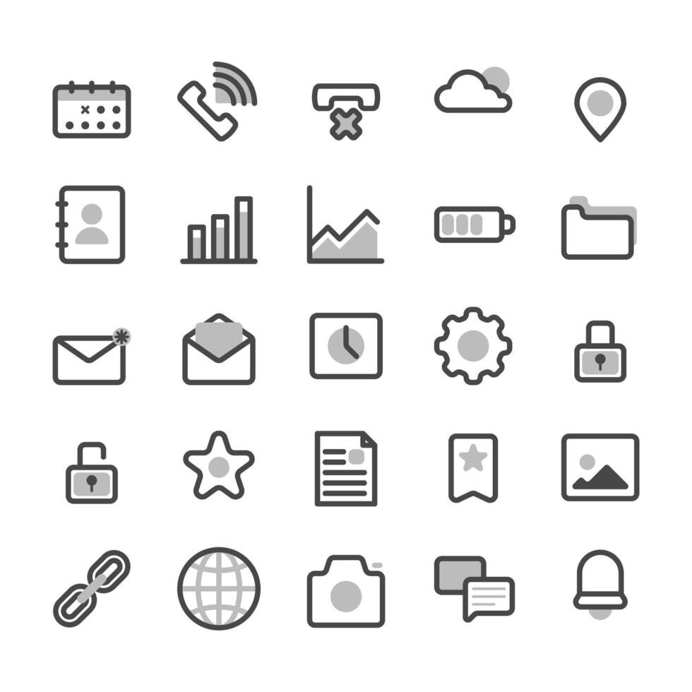 Outline Mobile, Desktop Icon Collection vector