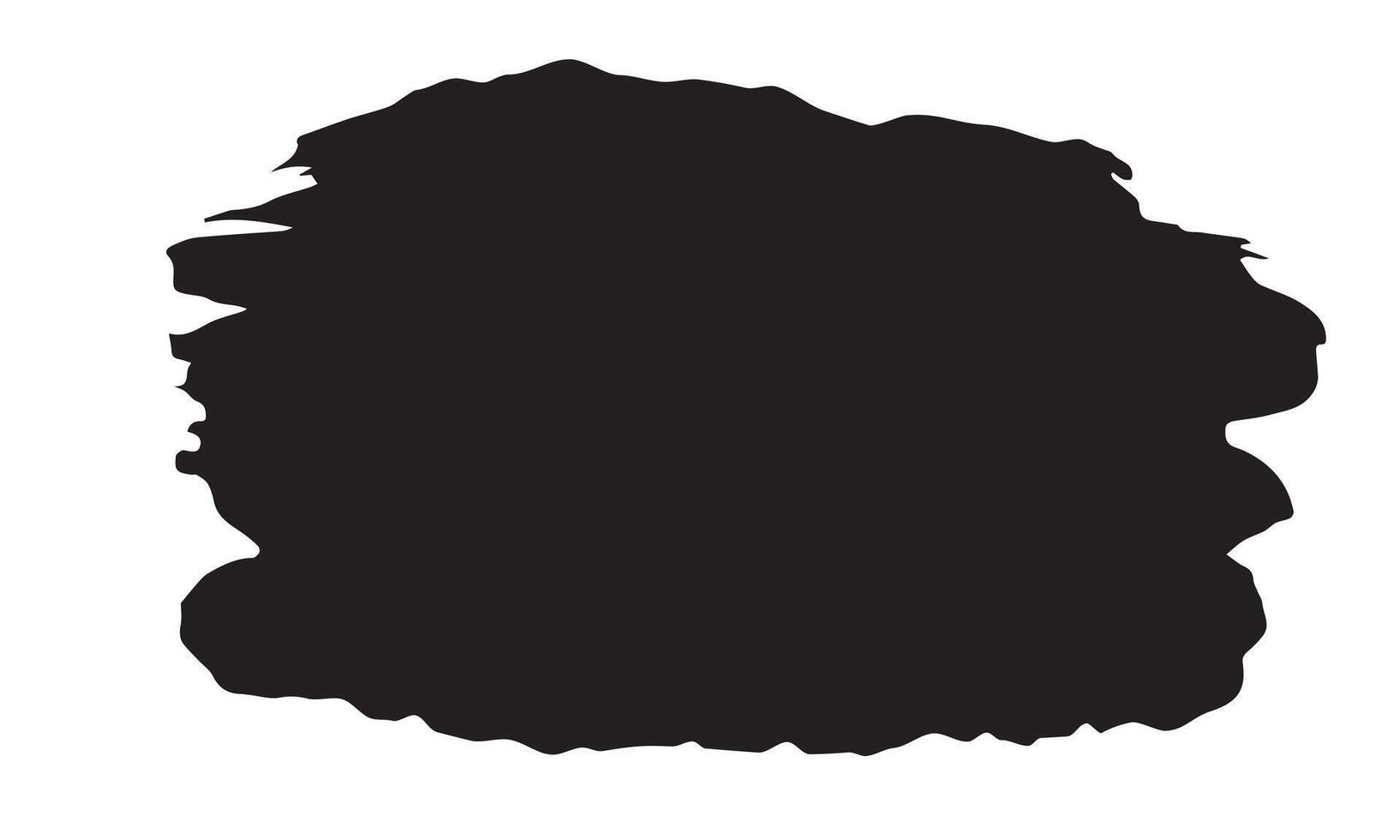 black brush stroke of texture paint, abstract grunge shape on white background vector