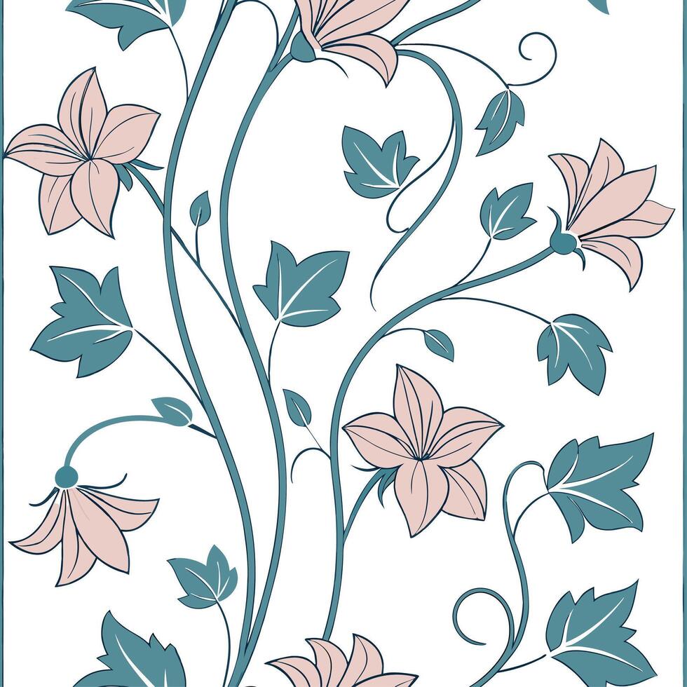 Floral pattern with leaves and flowers vector
