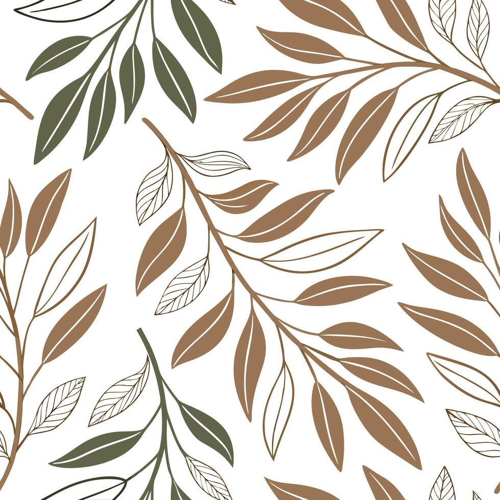 A seamless pattern with leaves vector