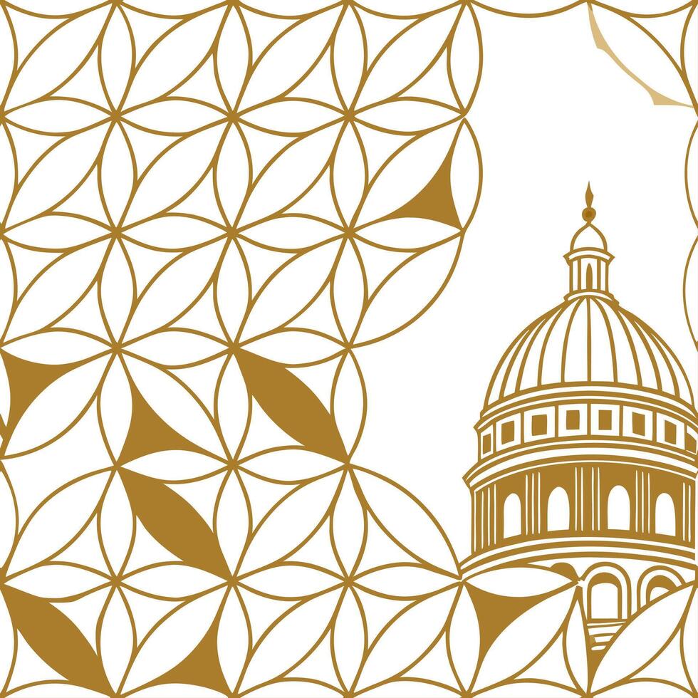 The golden dome of the cathedral of st paul and st peter vector