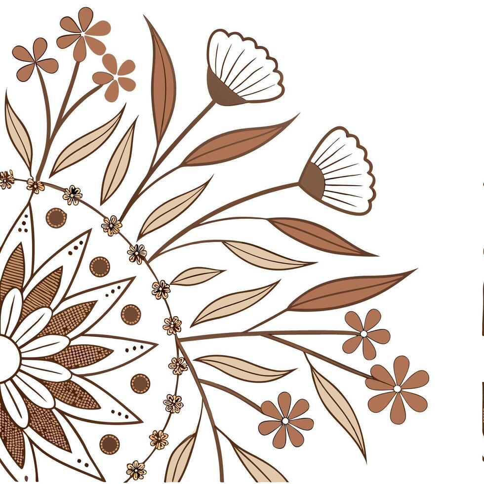A flower design with brown and white flowers vector