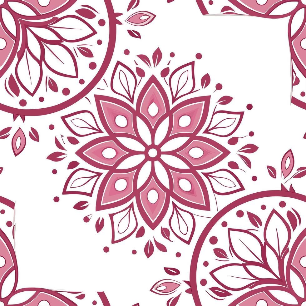 Seamless pattern with flowers and leaves vector