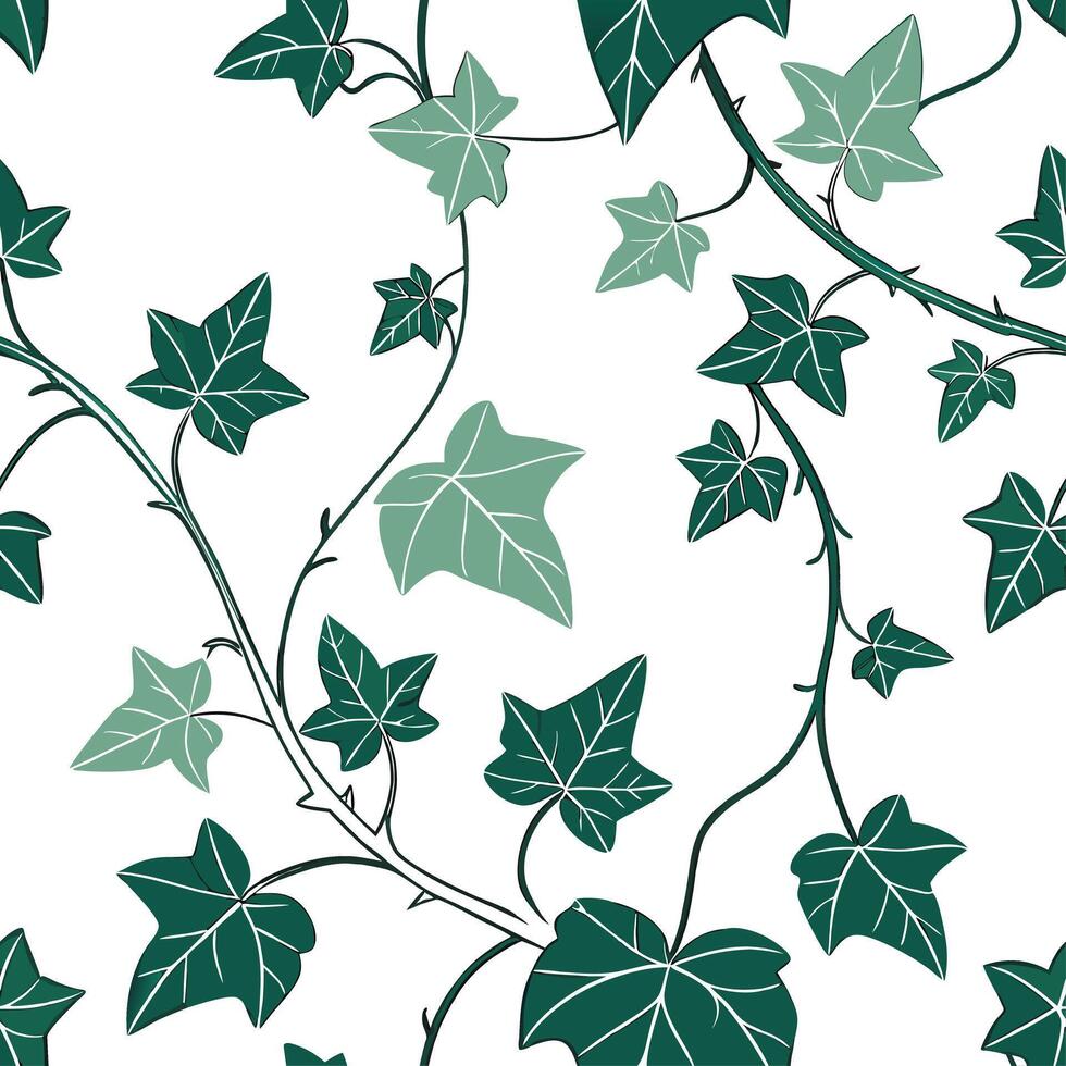 Seamless ivy leaves pattern vector