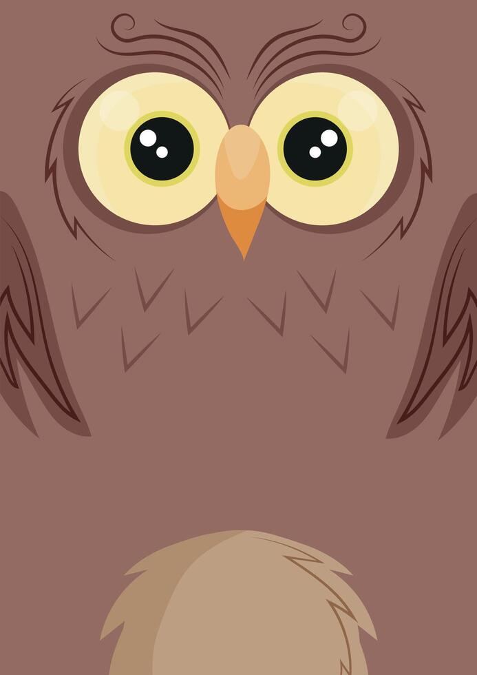 an invitation or poster template for a children's party or birthday with an animal design, namely a owl design vector