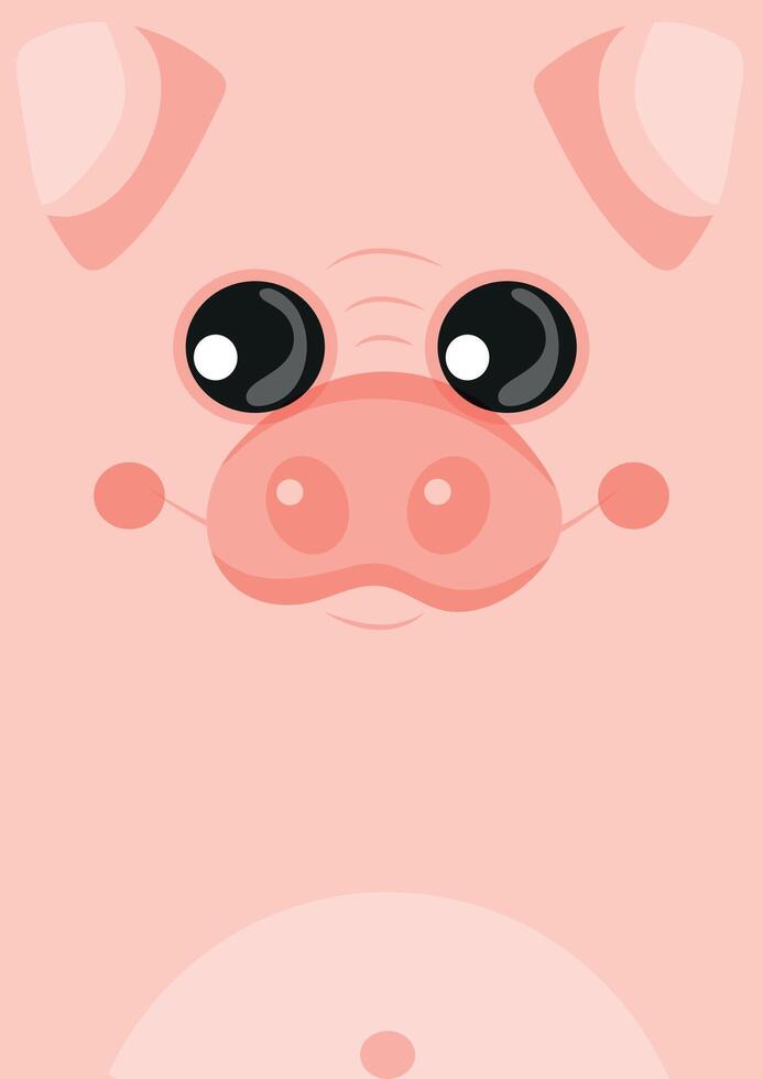 an invitation or poster template for a children's party or birthday with an animal design, namely a pig design vector