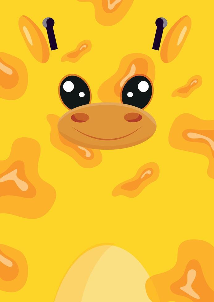 an invitation or poster template for a children's party or birthday with an animal design, namely a giraffe design vector