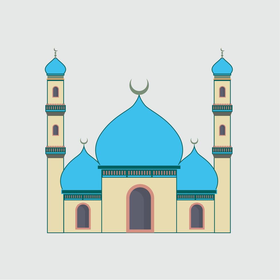 Illustration of a Blue Dome Mosque vector