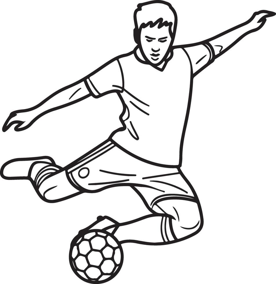 Soccer player a scissors kick vector