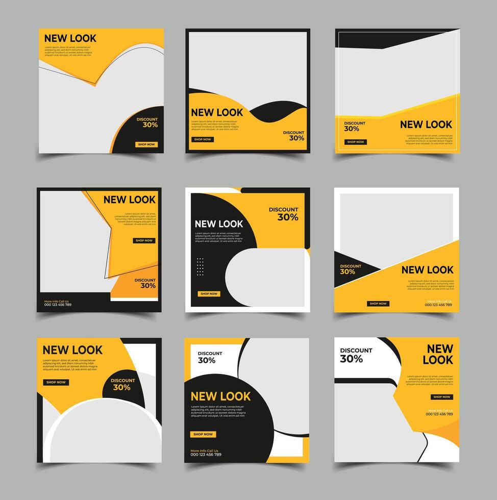 Fashion sale social media post template vector