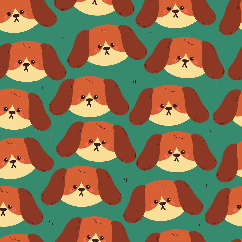 seamless pattern cute cartoon puppy. cute animal drawing for wallpaper, pattern, background vector