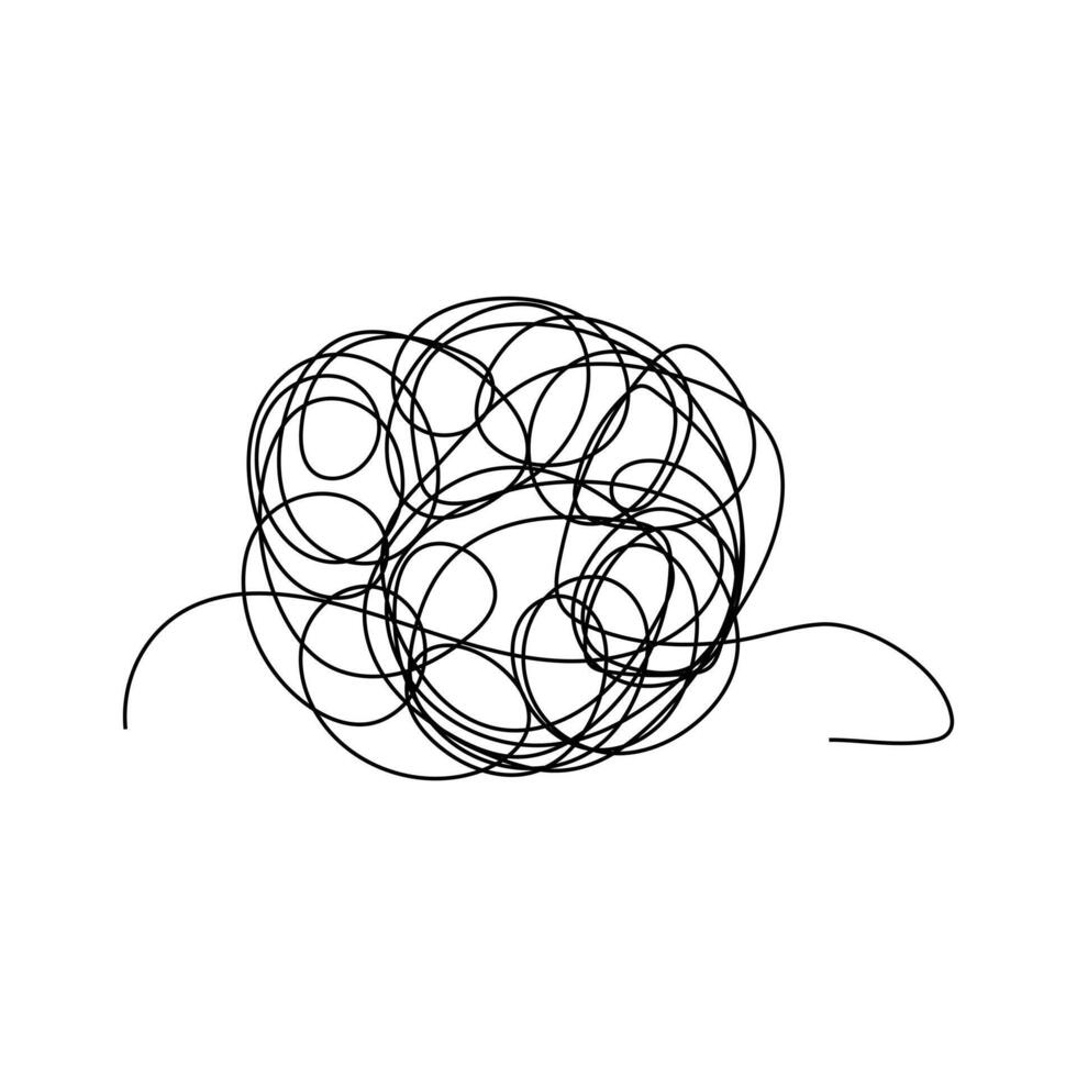 Hand drawn of tangle scrawl sketch Abstract scribble illustration vector