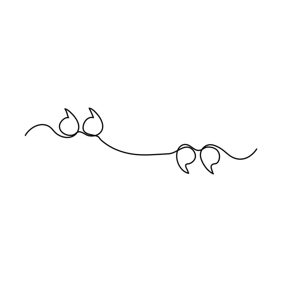 Quotation mark in continuous line drawing style Line art of of a quote mark illustration Abstract background, vector