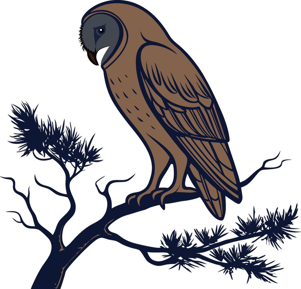 Owl isolate HD Quality silhouette vector