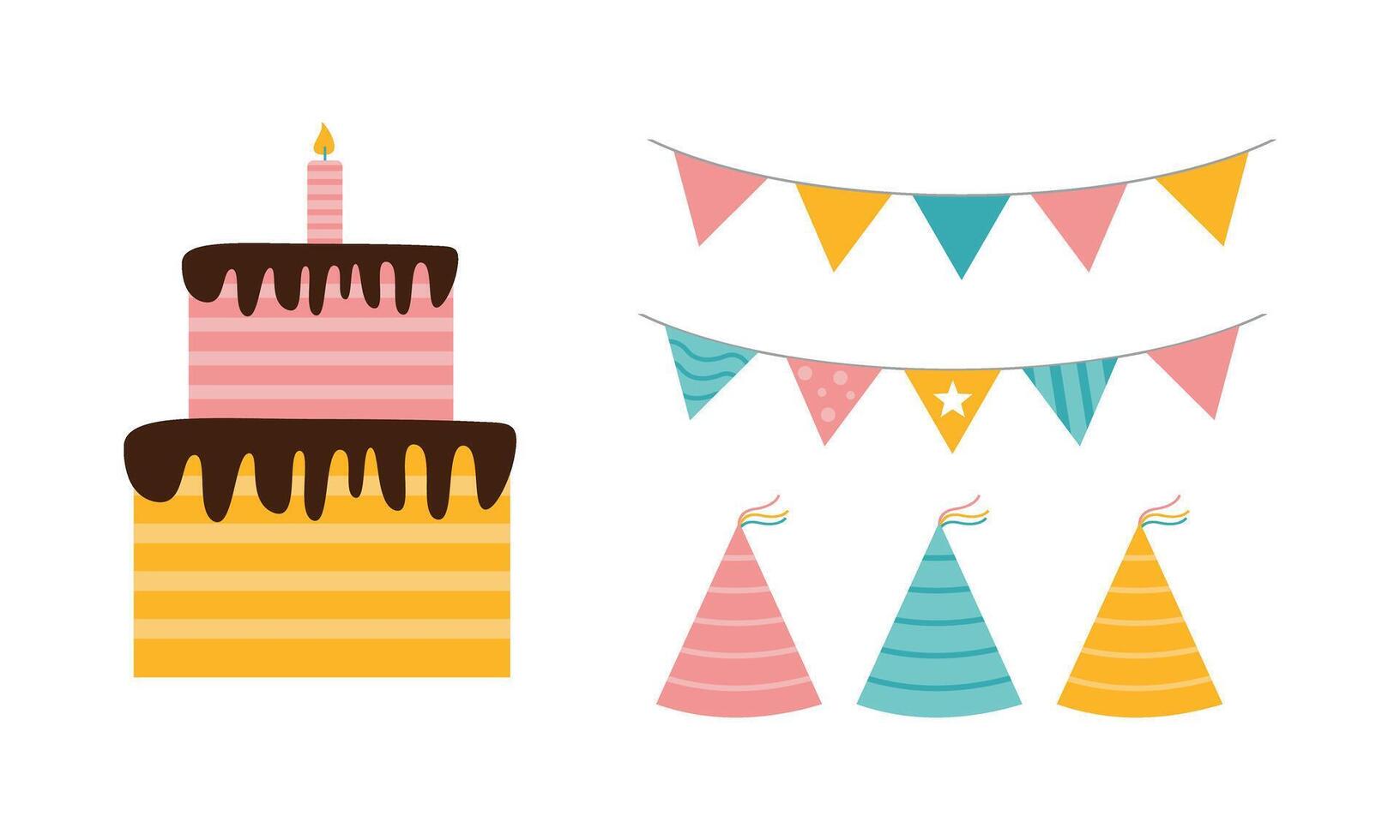 Happy birthday elements . vector