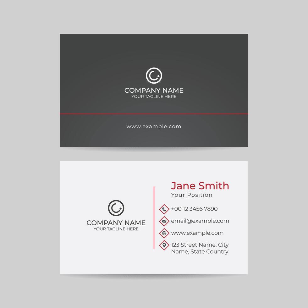 Clean style modern business card template. vector