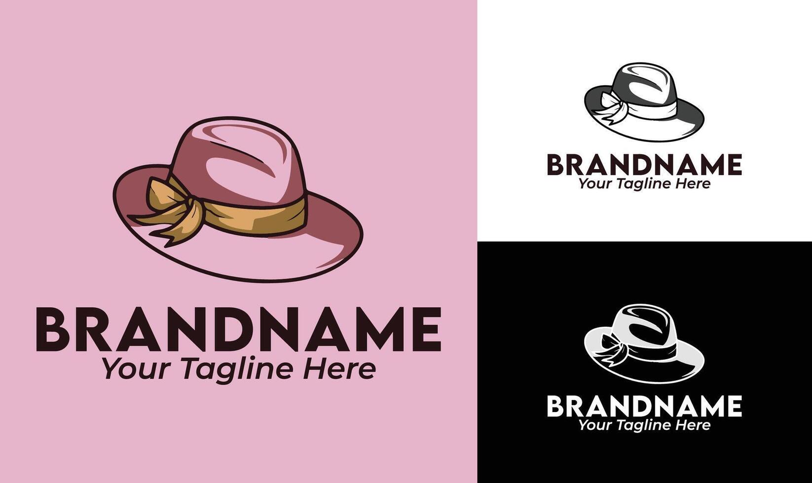 Fashion Elegant Hat Logo Design for Women's Fashion or Boutique Brand vector