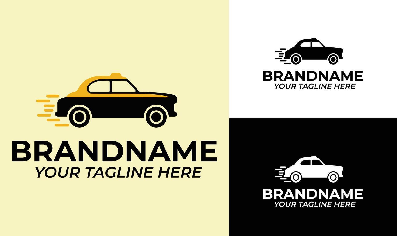 Dynamic Taxi Car Logo Design Template for Transportation, Ride Services, and Car Rental Businesses vector