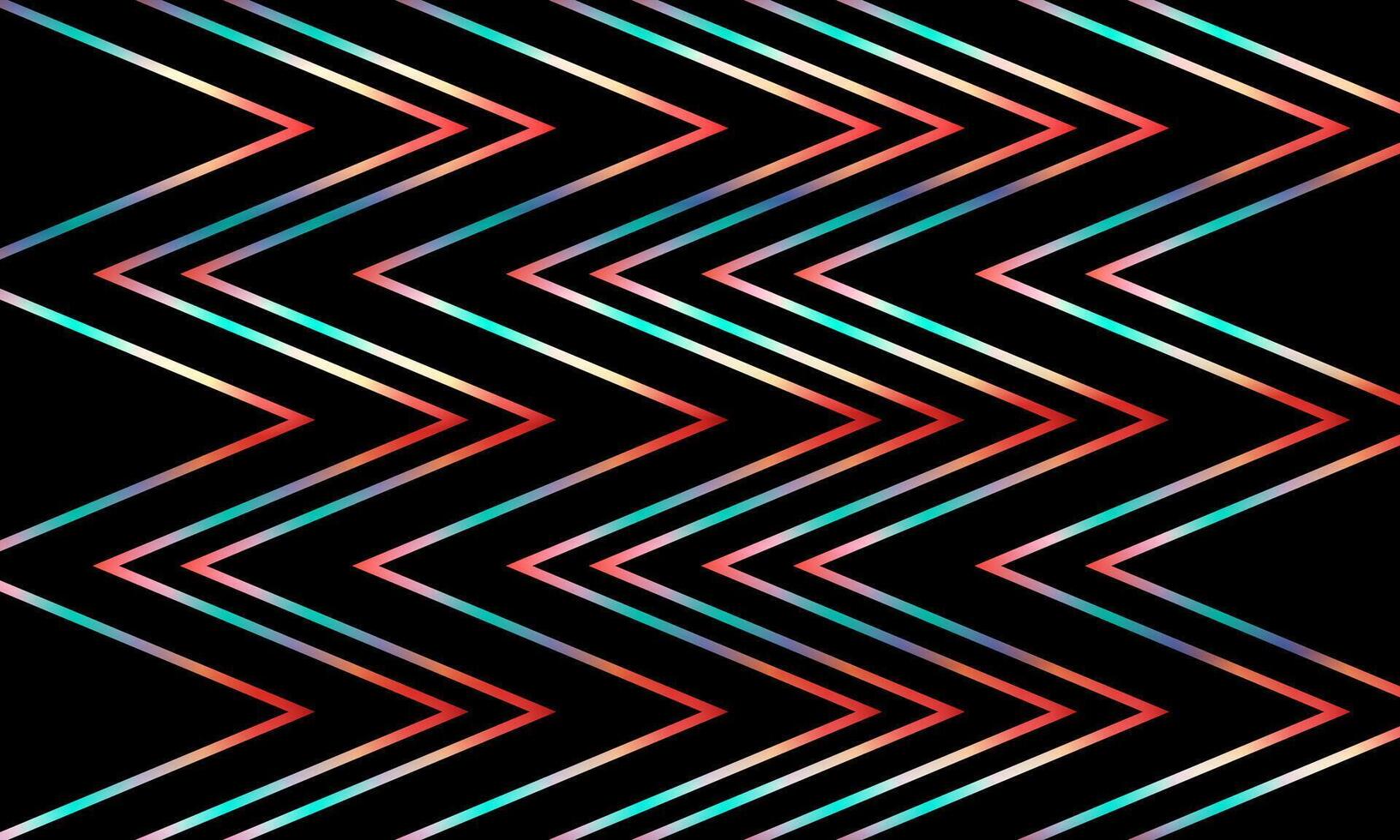 Zigzag chevron colorful line pattern black background. geometric stripe lines vintage background. vector