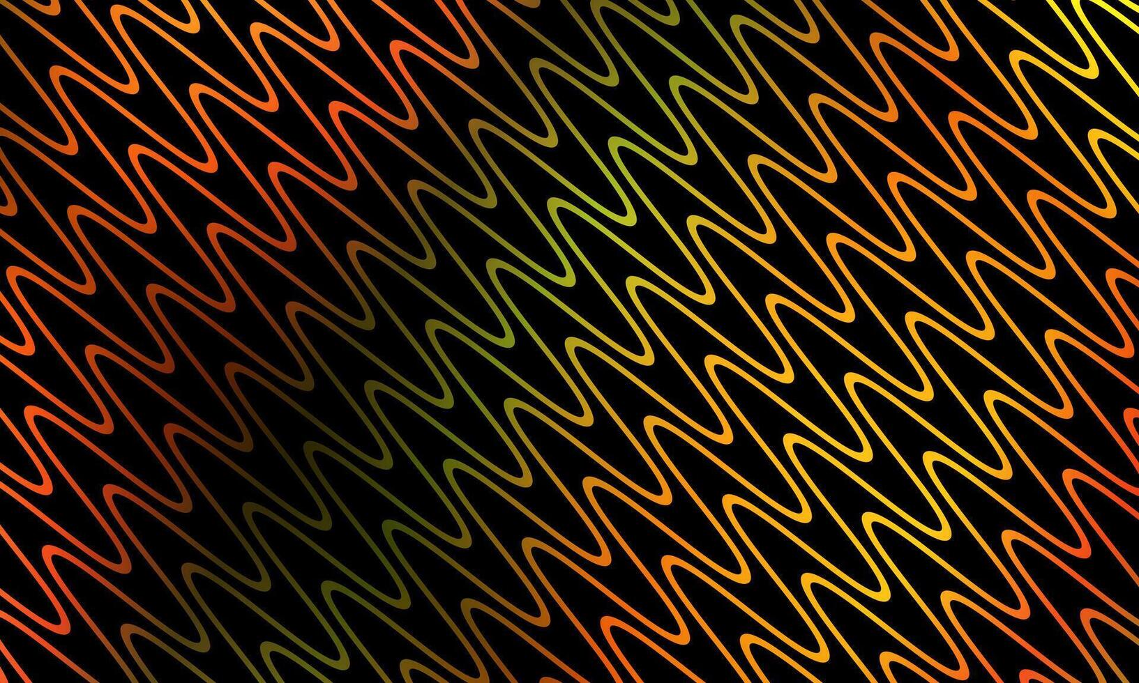 diagonal wavy lines pattern. gold waves, smooth stripes black background. vector