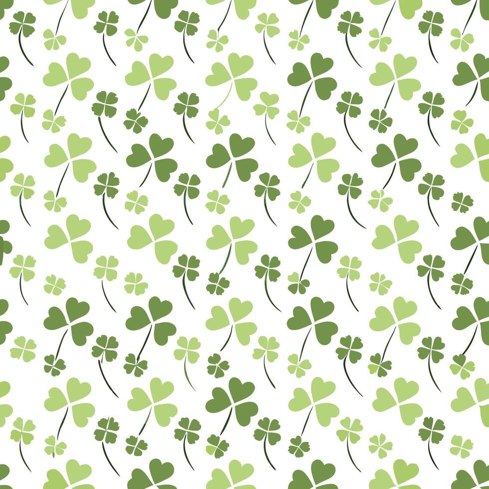 Lucky Shamrock Seamless Pattern Featuring Clover Leaves for St. Pats vector
