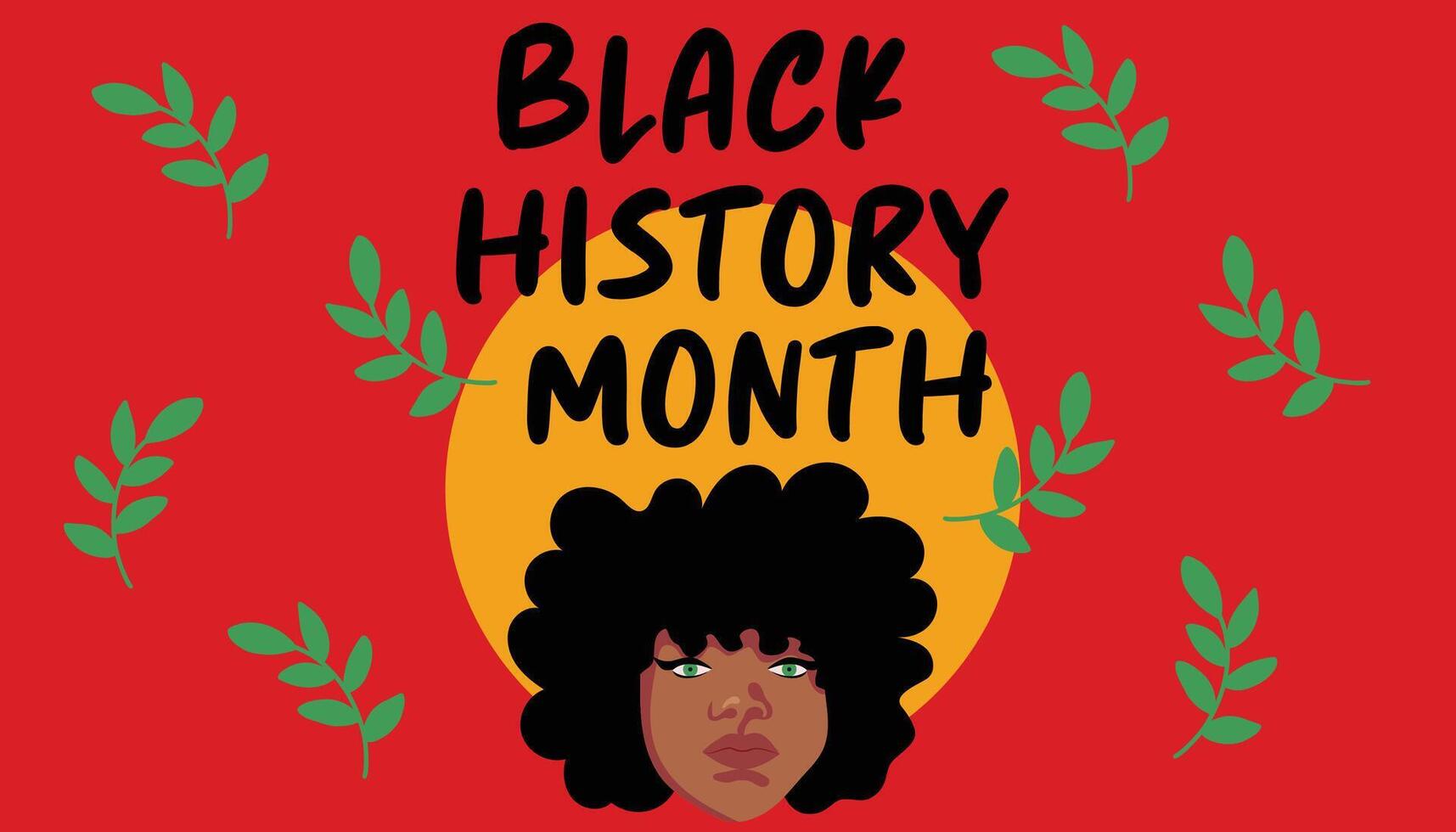 Black history month quote background with african american woman. Iillustration design. Flat template for background, banner, card, poster vector