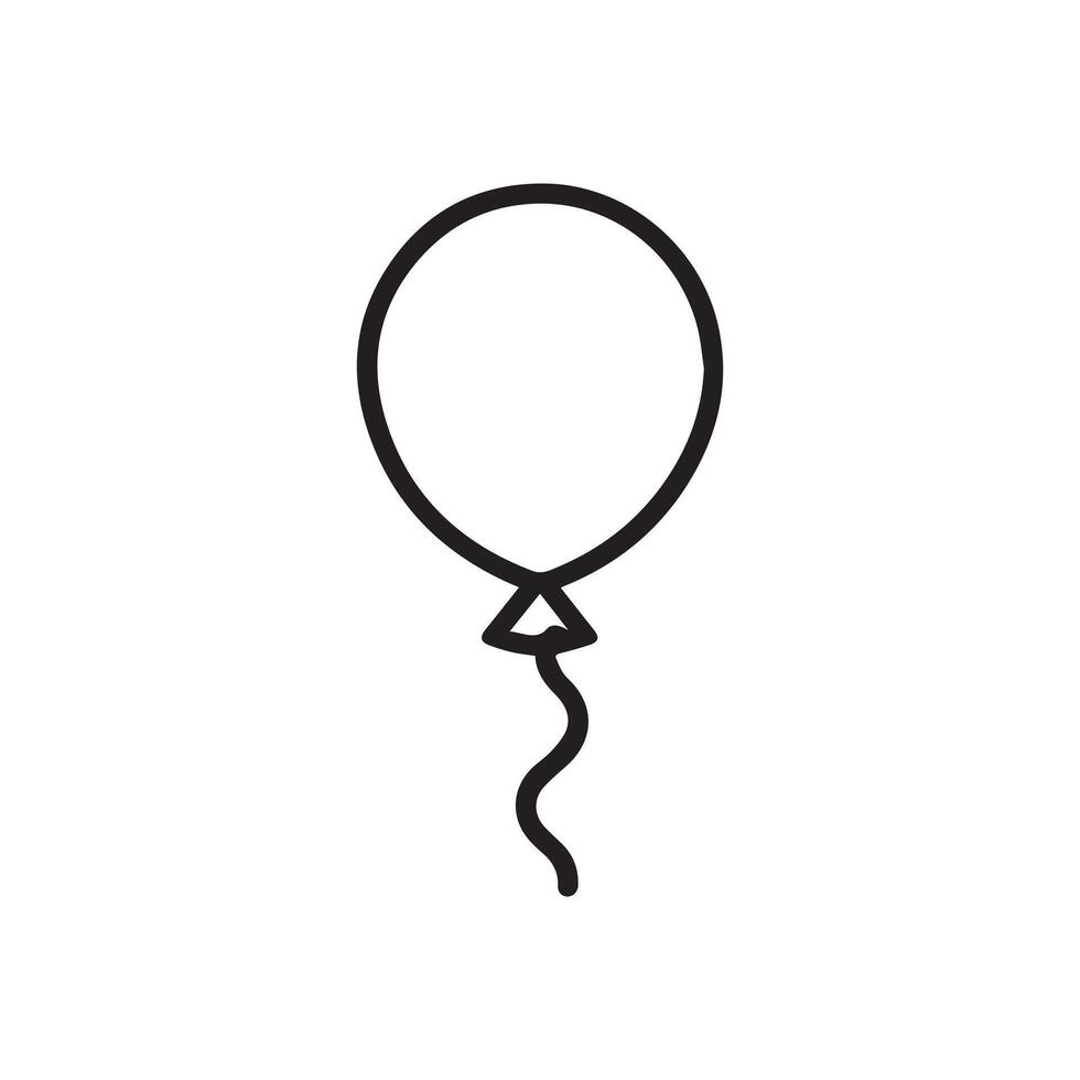Balloon outline Black on white background vector