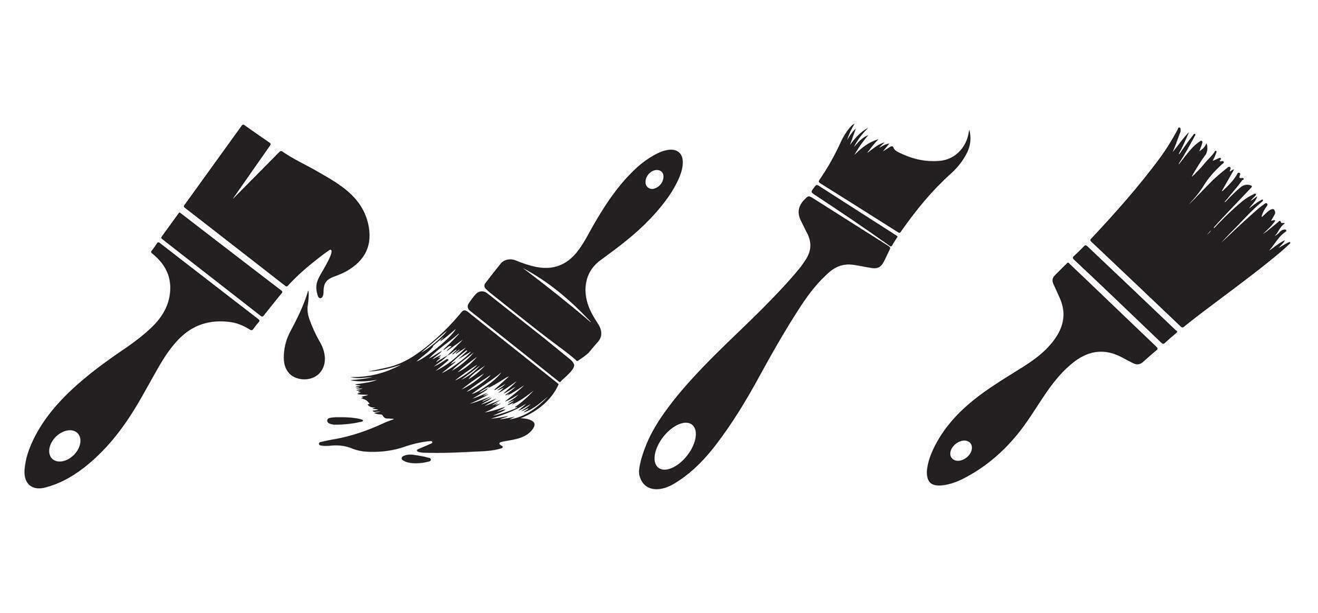 A set of paint brushes and eps paintbrush vector
