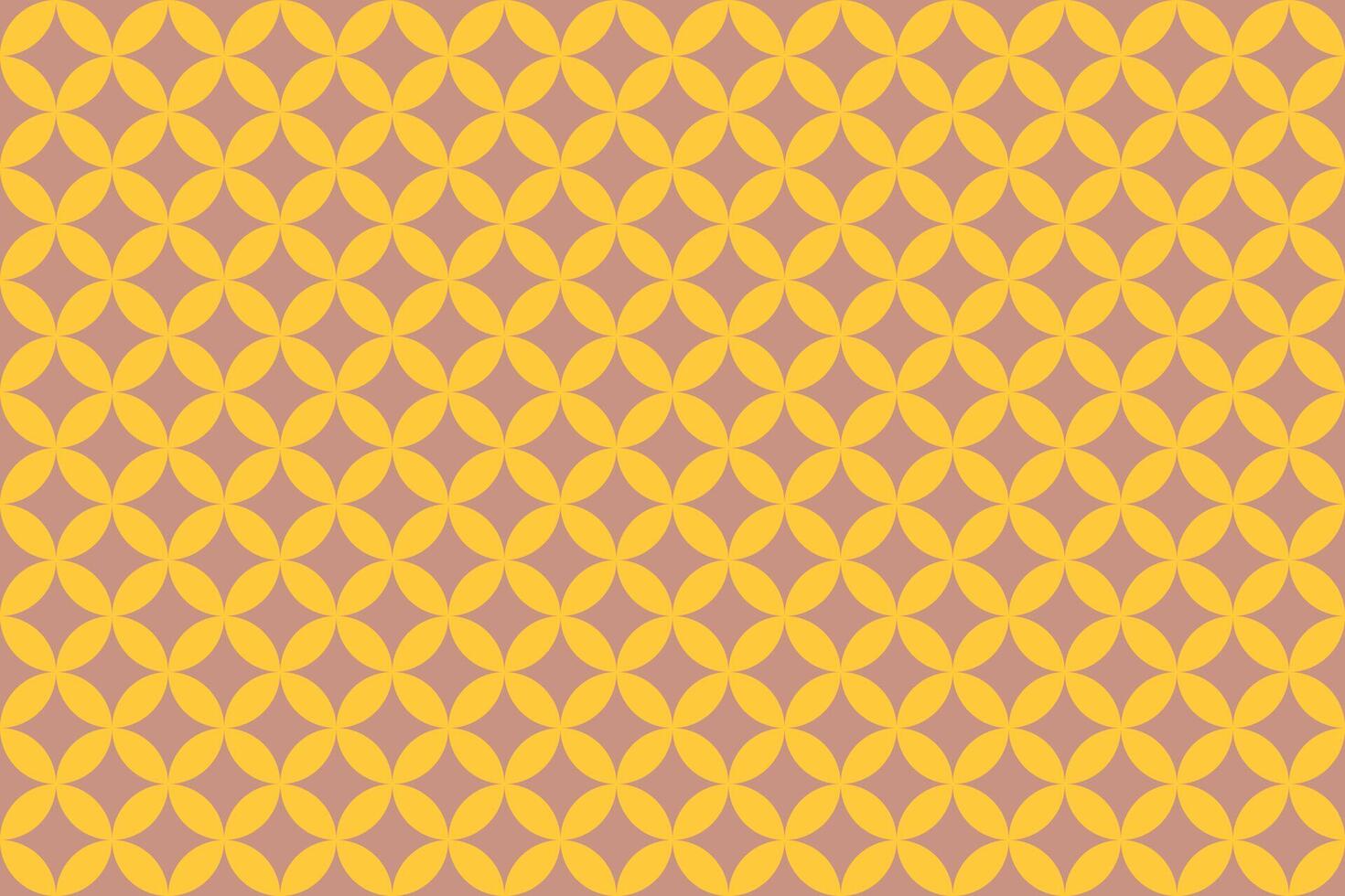 Amber and terracotta flower of life pattern vector