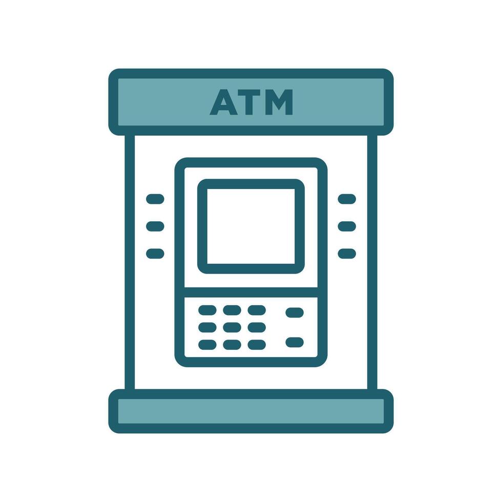 Detailed and Modern Icons Representing ATM Transactions and Cash Withdrawals vector