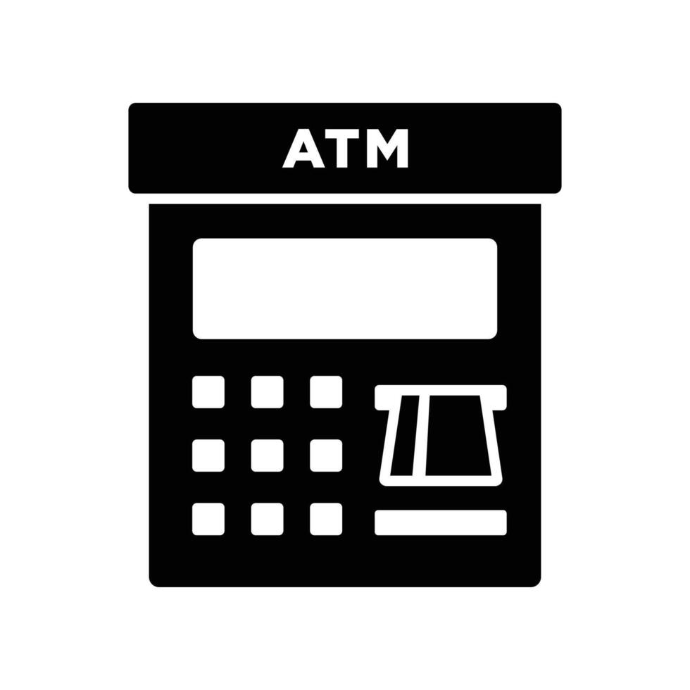 Modern and Minimalist Icon Pack Focused on ATM Machine and Cash Withdrawals vector