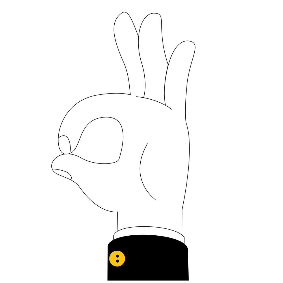 The eye shows the ok sign. vector