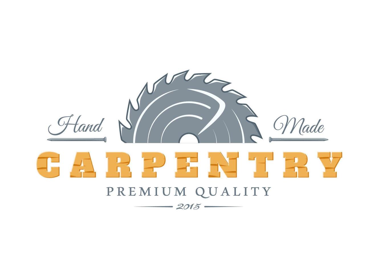 Vintage colored carpentry logo vector
