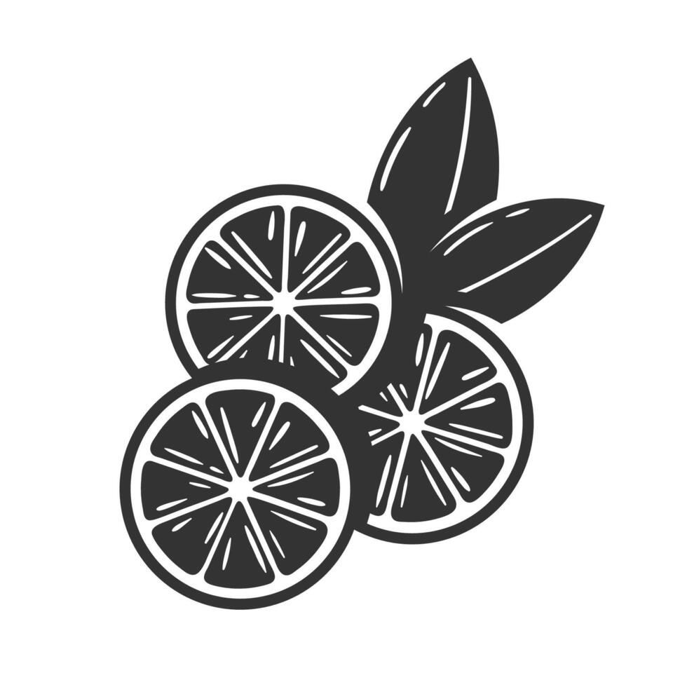 Lemon bleck icons isolated on white background vector