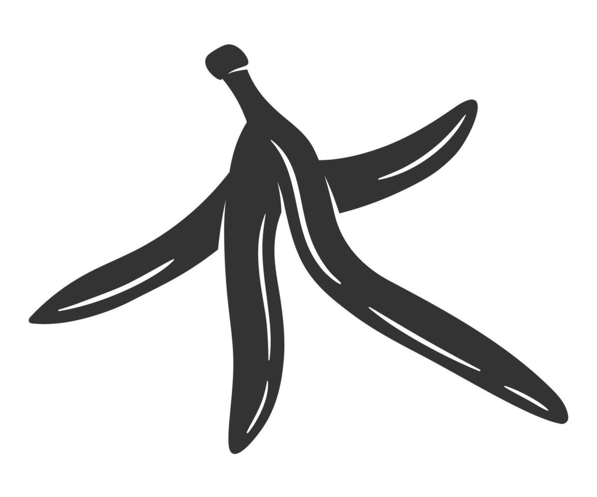 Banana black silhouette isolated on white background vector