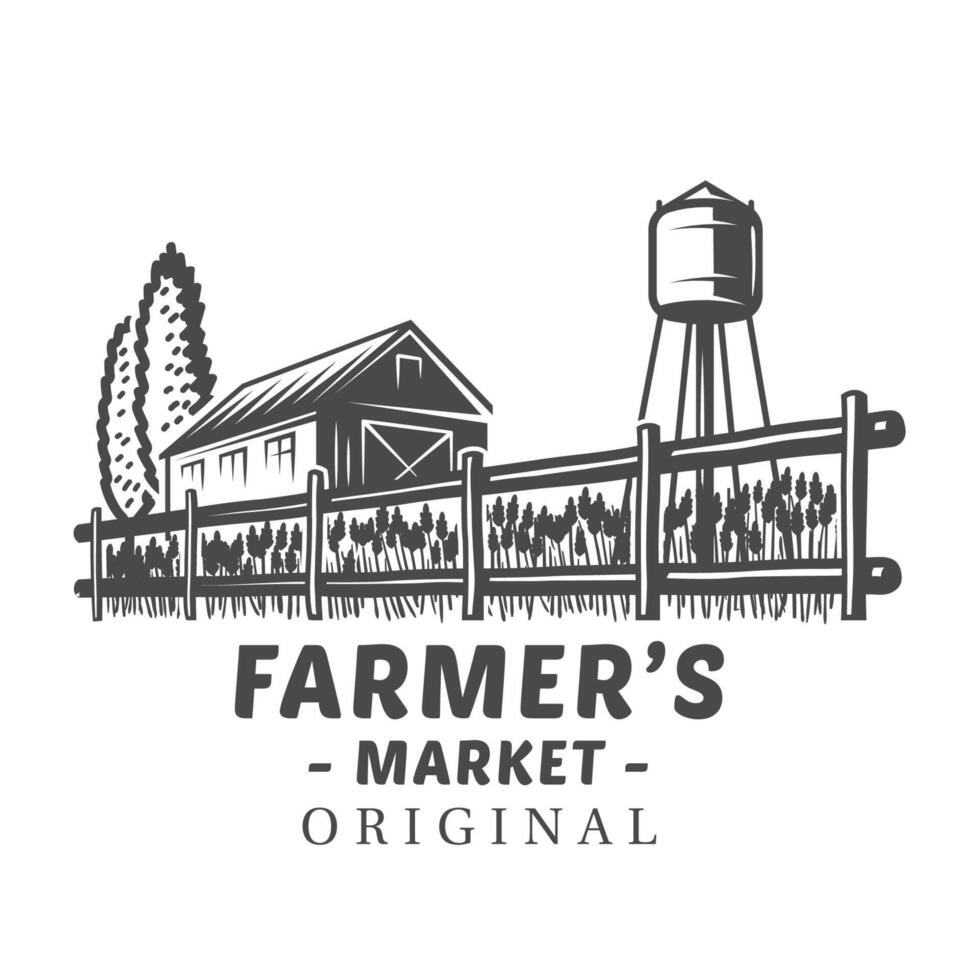 Farm market logo vector